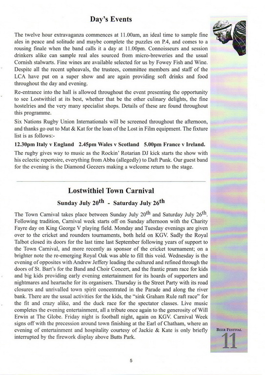 2014 (11th) Beer Festival Programme Page 05